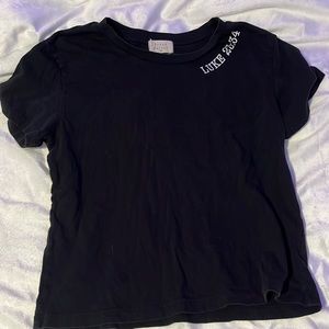 Urban nation black longer cropped shirt